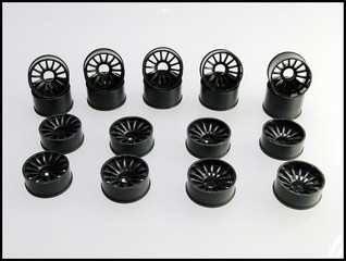 PN Racing Mini-Z 2WD Machine Cut 16 Spoke Rear Wheel R1 Black