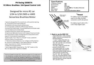 PN Racing V2 Micro Brushless 16A Speed Control Unit