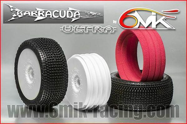 6mik-Racing TKU14P - "Barracuda" Gomme Mescola Viola + Cerchi Bianchi + Inserto (2 pezzi)