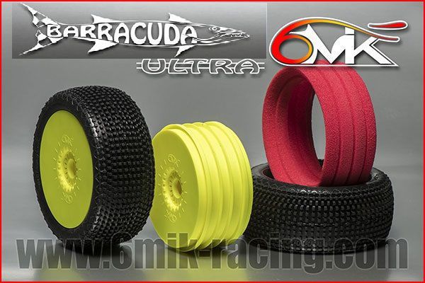 6mik-Racing TKUY14P - "Barracuda" Gomme Mescola Viola + Cerchi Gialli + Inserto (2 pezzi)