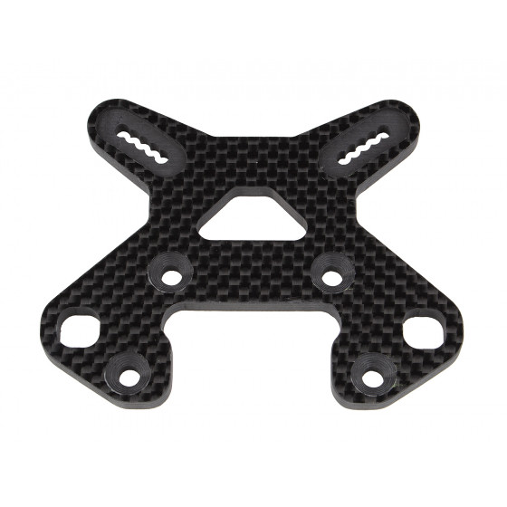 Team Associated AE81503 - RC8B4 FT Front Shock Tower, carbon fiber