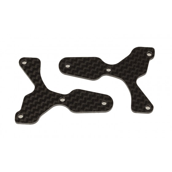 Team Associated AE81532 - RC8B4 FT front lower suspension arm inserts, carbon fiber, 2.0 mm