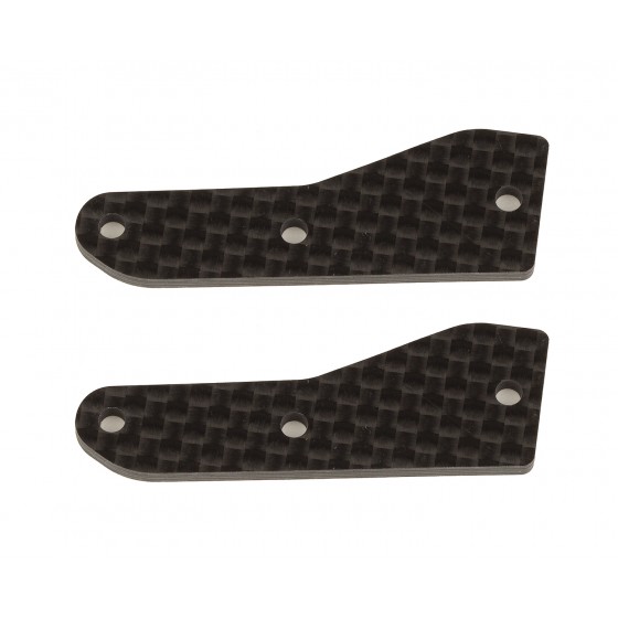 Team Associated AE81537 - RC8B4 FT front upper suspension arm inserts, carbon fiber, 2.0 mm