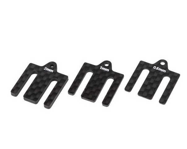 Team Associated AE92438 - RC10B7 FT Front Bulkhead Shims, carbon fiber