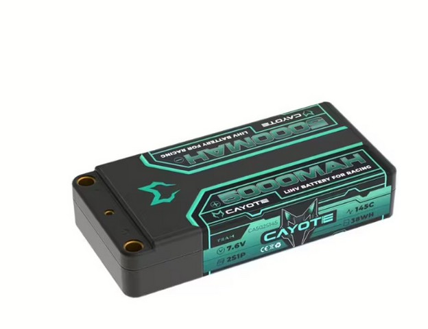 CAYOTE CA-502S145 - Racing 5000mAh 2S Shorty LiPo Battery 7,6V 145C 179g