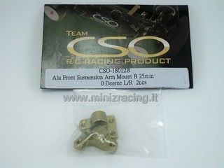 Team CSO Alu Front Suspension Arm Mount B +2.5mm 0 Degree L/R (Oro) L/R per CSO1 V2 (2pcs)