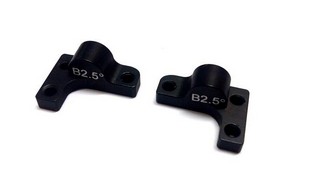 Team CSO Alu Front Suspension Arm Mount B +2.5mm 0 Degree (Nero) L/R per CSO1 V2 (2pcs)