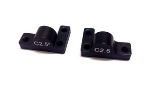 Team CSO Alu Rear Suspension Arm Mount C +2.5mm 0 Degree (Nero) L/R per CSO1 V2 (2pcs)