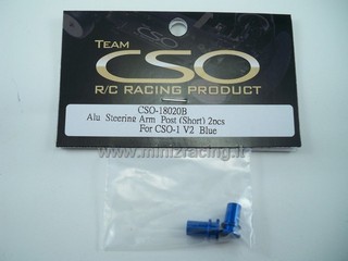 Team CSO Alu Steering Arm Short Post (Blu) 2pcs