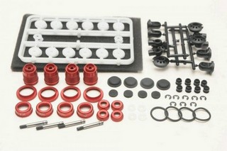 Team CSO Alu 13mm Shock Case Short Demper Set (Red) no spring (4pcs)