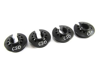 Team CSO Alu Lightweight Shock Spring Holder (Black) For CSO & Xray T4 (4pcs)