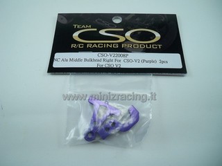 Team CSO CNC Alu Middle Bulkhead Right For CSO-V2 (Purple) 2pcs