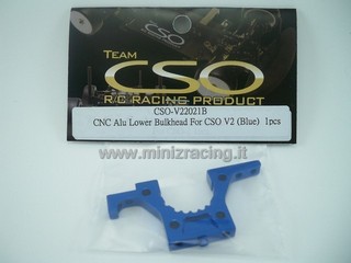 Team CSO CNC Alu Lower Bulkhead For CSO V2 (Blue) 1pcs