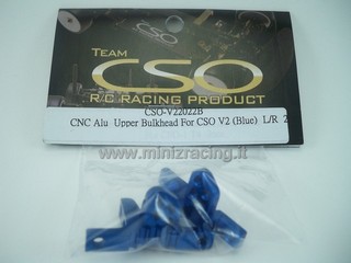 Team CSO CNC Alu Upper Bulkhead For CSO V2 (Blue) L/R 2pcs