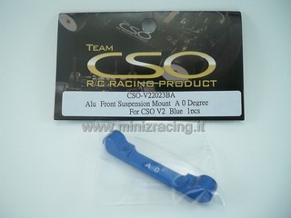 Team CSO Alu Front Suspension Mount A 0 Degree For CSO V2 Blue (1pcs)