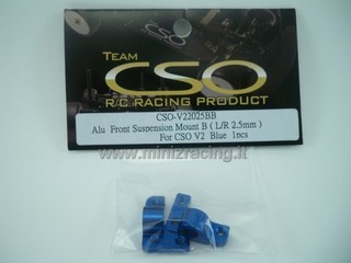 Team CSO Alu Front Suspension Mount B ( L/R 2.5mm )For CSO V2 Blue (2pcs)