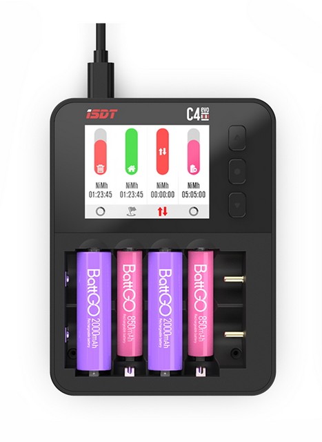 ISDT C4 EVO Caricabatterie Intelligente 8A 100mA-3000mA - Nero