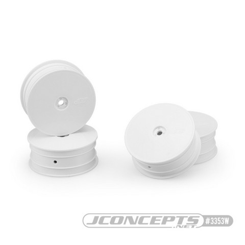 JConcepts JCO3353W - 12mm Hex Mono 2.2 4WD Front Buggy Wheels (4) (White) (22X-4, XB4, B74.1)