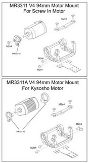 PN Racing Mini-Z V4 94mm Motor Mount for Kyosho Motor (Black)