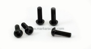 Marka Racing Viti in Alluminio (Ergal 7075) Testa Tonda M3x10 Nero - 5 pz