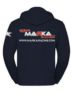 MARKA Felpa con Cappuccio e Zip Marka - Blu Navy (XXXXL)