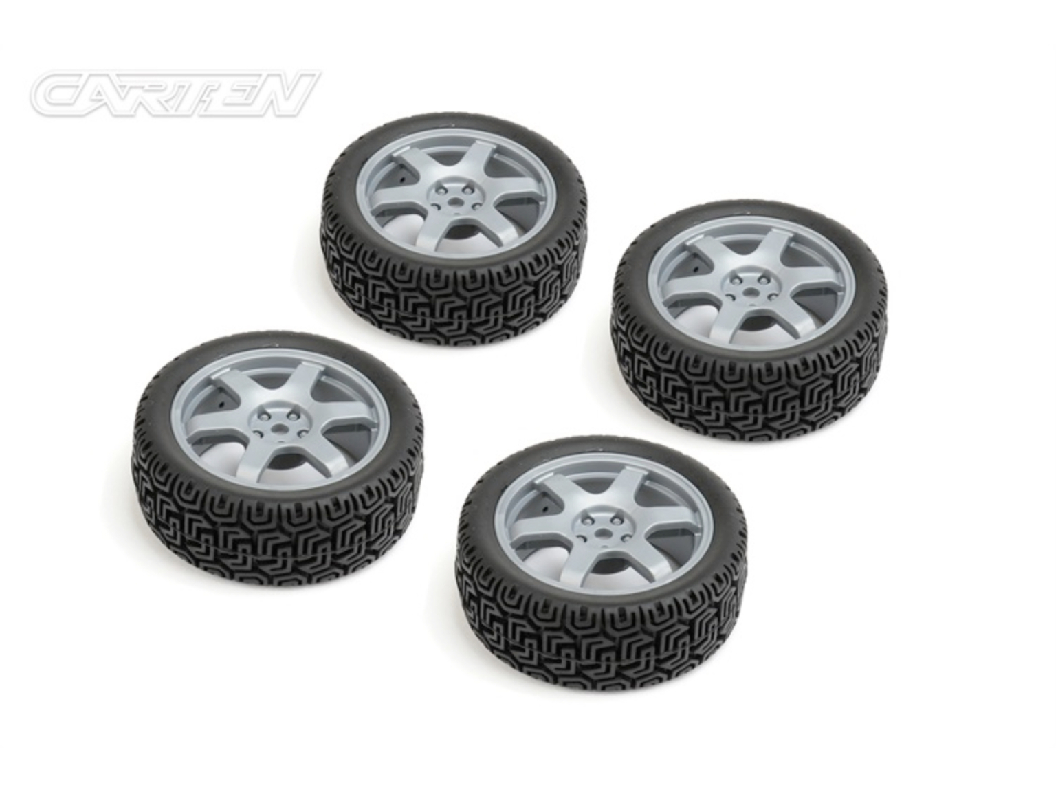 CARTEN NHA486 - TC Rally Tires+Wheels 6 Spoke Grey ET -0mm (4PCS)