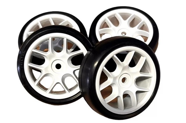 Ride RI-36086 - TR09 Slick Tires (belted) on 10-Spoke Wheel, Pre-glued (4)