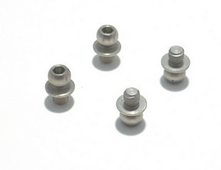 Reflex Racing RSD 4.3mm 7075 T6 Hard Anodized Aluminum Ball Ends - 4 pcs. (3mm Thread -1mm Height)