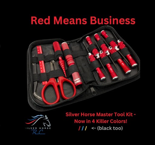 Silver Horse RC SH-1174850 - Master Tool Kit for Mini-Z and 1/28 scale (Red)