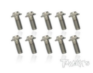 T-Work's TSS-312U - 3mm x 12mm 64 Titanium Hex. Socket UFO Head Screw (10pcs)