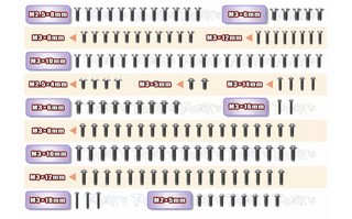 T-Works 64 Titanium Screw set ( UFO Head ) 146pcs.(For Xray XB422)
