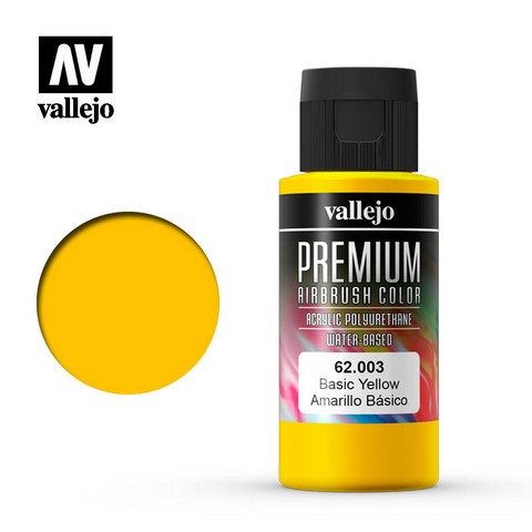 Vallejo VA62.003 - Premium RC - Basic Yellow (60ml Bottle)