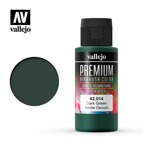 Vallejo VA62.014 - Premium RC - Dark Green (60ml Bottle)