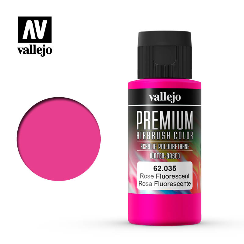 Vallejo VA62.035 - Premium RC - Fluorescent Rose (60ml Bottle)