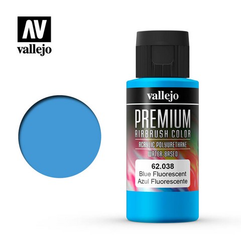 Vallejo VA62.038 - Premium RC - Blue Fluo (60ml Bottle)