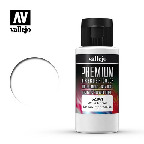 Vallejo VA62.061 - Premium RC - White Primer (60ml Bottle)