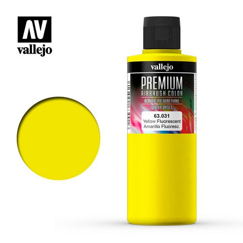 Vallejo VA63.031 - Premium RC - Yellow Fluo (200ml Bottle)